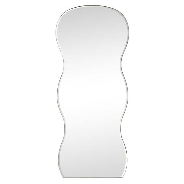 Mirrorize Canada 19 in. x 47 in. Curvy Edged Irregular Wall Mirror with Deep Frame