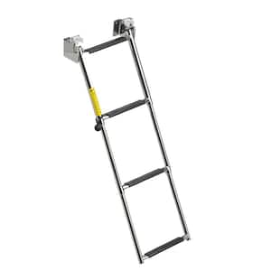 Extreme Max 3005.3916 Deluxe Flip-Up Dock Ladder with Welded Step Assembly 5-Step 