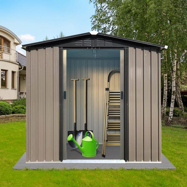 Outdoor 6 ft. W x 4 ft. D Storage Garden Metal Shed with