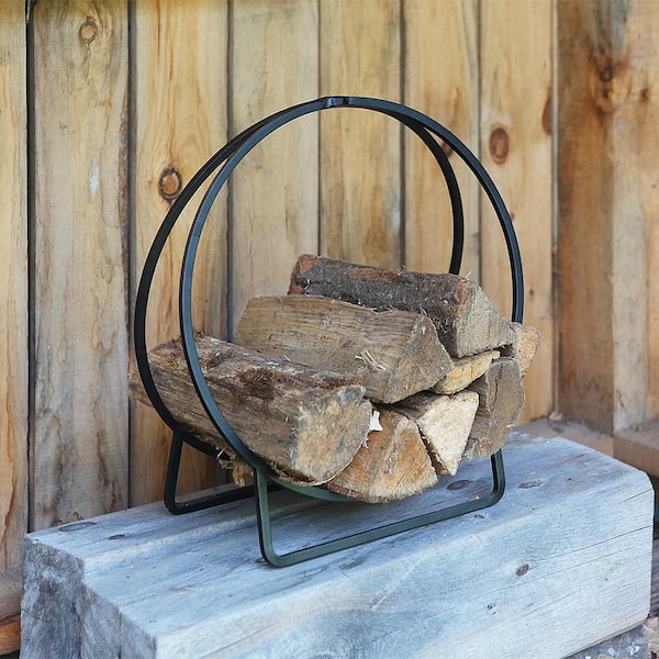 Wrought iron 2024 firewood hoop