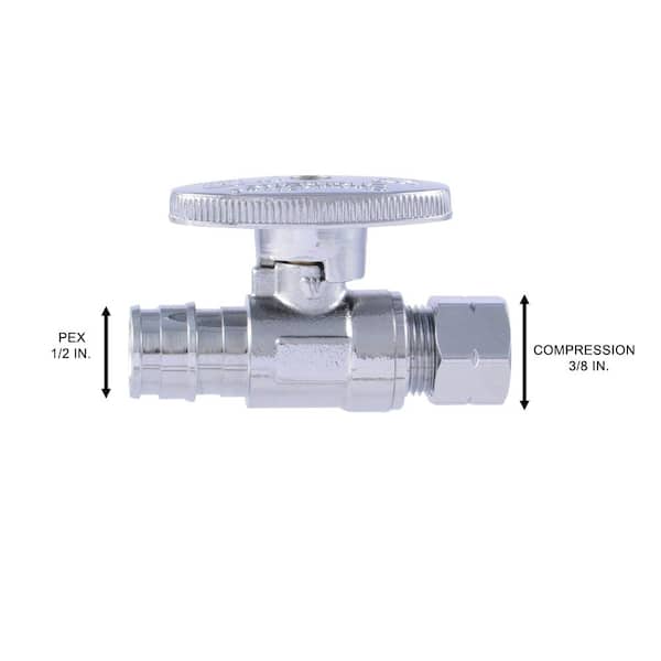 1/2 in. PEX-A Expansion x 3/8 in. O.D. Compression Straight Stop Valve