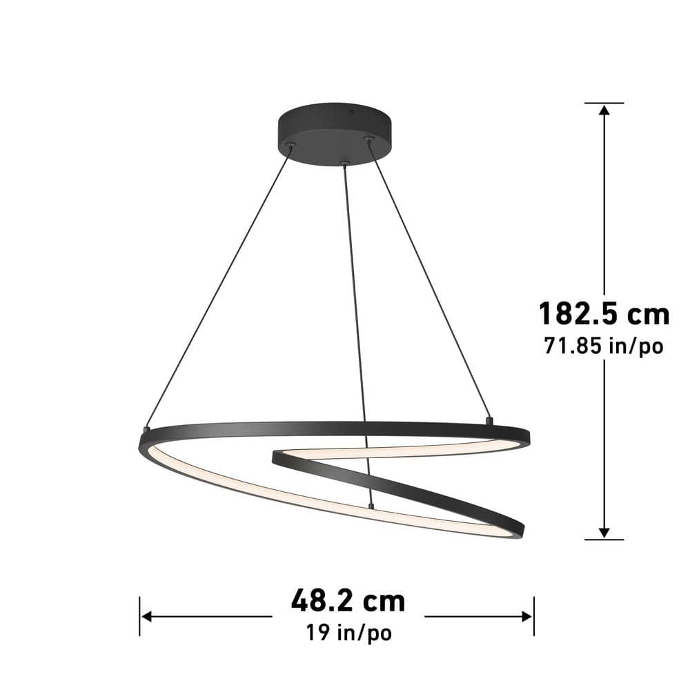 Salto 26-Watt Black LED Indoor/Outdoor Pendant Light