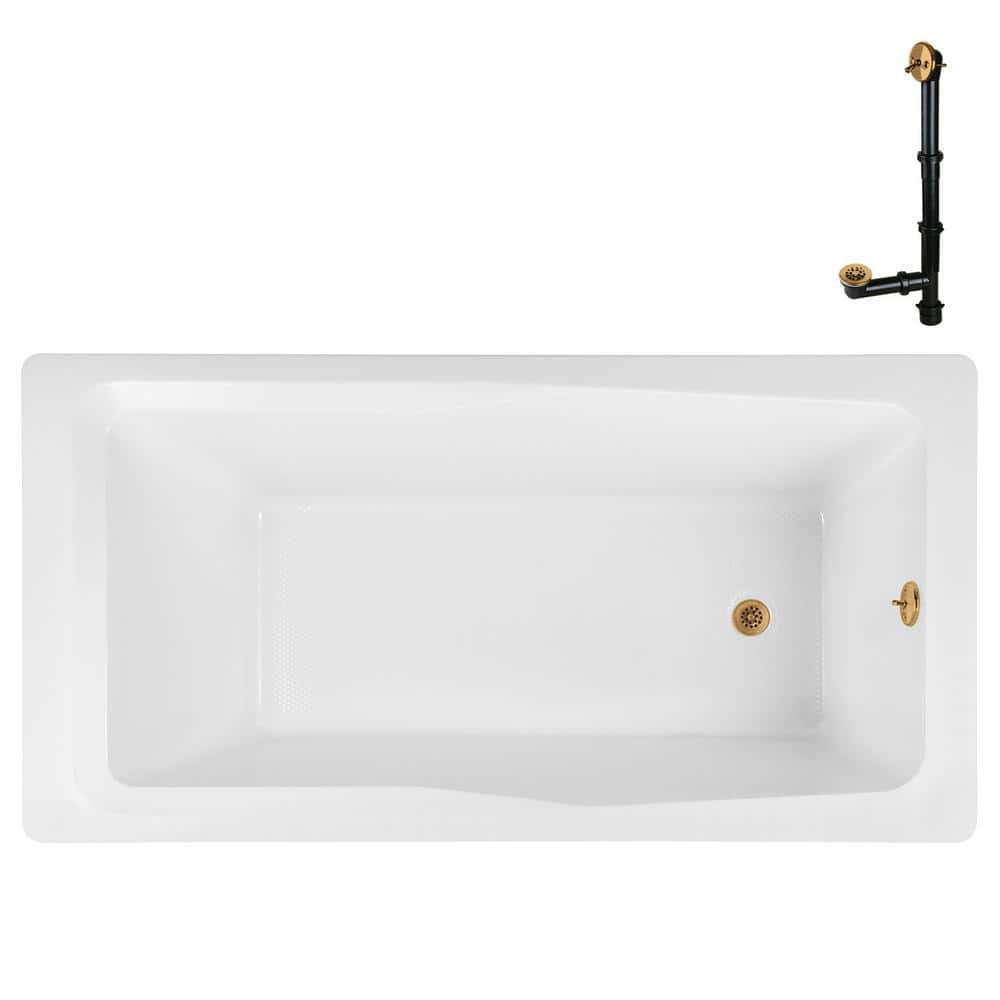 N-4400-757-BGL 60 in. x 32 in. Rectangular Acrylic Soaking Drop-In Bathtub, with Reversible Drain in Brushed Gold price history on PriceWatchPro