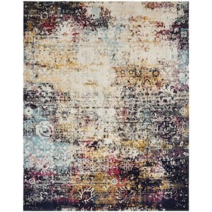 Modena Multi-Colored 2 ft. x 10 ft. Abstract Area Rug