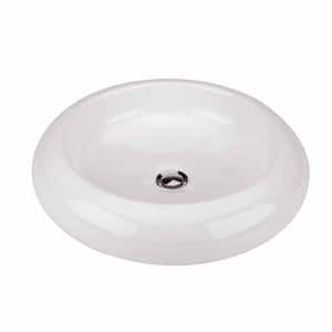 Tranquility 20 in. Round Vessel Bathroom Sink in White with Overflow