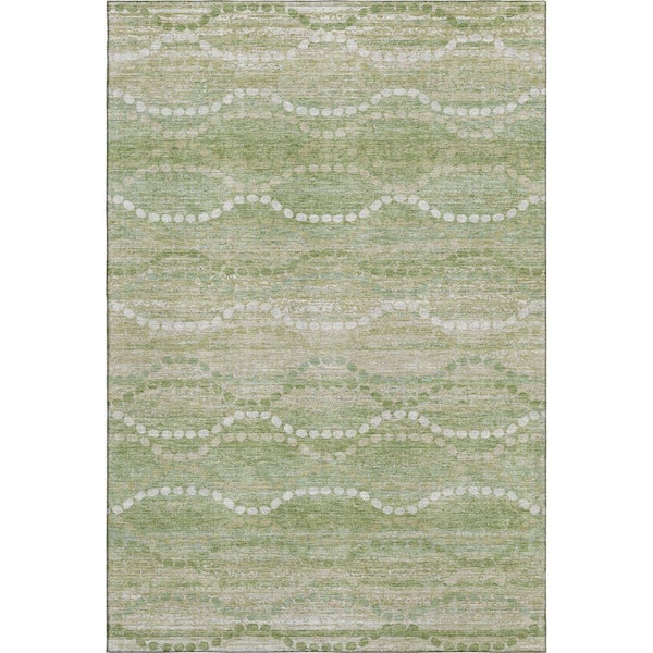 Mayfield Premium Machine Washable Abstract AMF2030 Sage 10 ft. x 14 ft. Area Rug