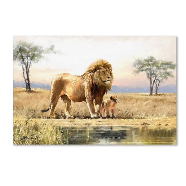 Trademark Fine Art 16 in. x 24 in. "Lion" by The Macneil Studio Printed Canvas Wall Art