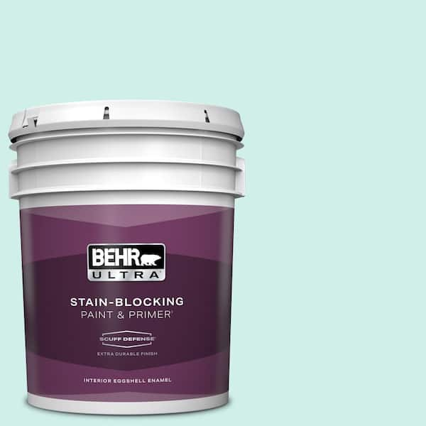 BEHR ULTRA 5 gal. #490A-1 Teal Ice Extra Durable Eggshell Enamel Interior Paint & Primer