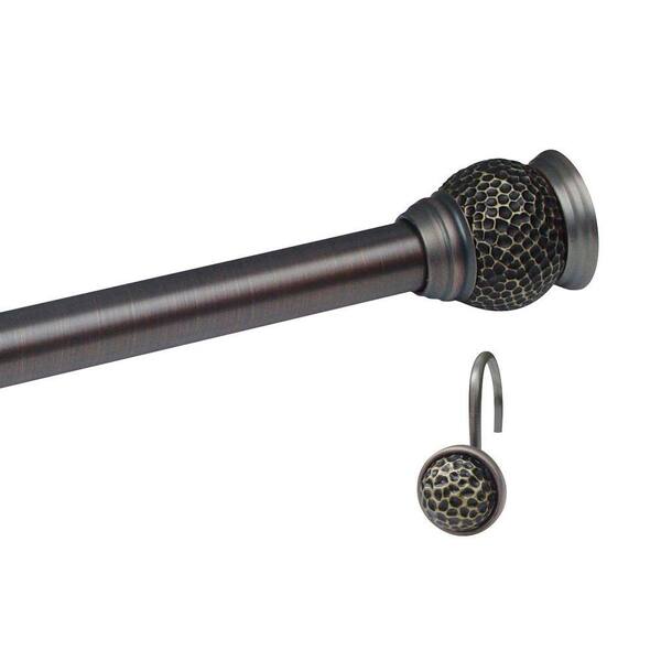 Elegant Home Fashions 72 in. Decorative Tension Rod in Oil Rubbed Bronze