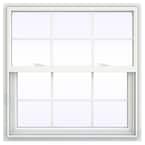 35.5 in. x 35.5 in. V-2500 Series White Vinyl Single Hung Window with Colonial Grids/Grilles