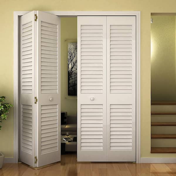 Kimberly Bay 24 In X 80 Plantation Louvered Solid Core Primed White Wood Interior Closet Bi Fold Door Dpbpllw24 Kimberly Bay Bi Fold Door Louver Plantation 1x24x80 White, Sliding Closet Doors 24 X 80