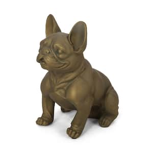 Delamore 16 in. Rustic Gold French Bulldog Garden Statue