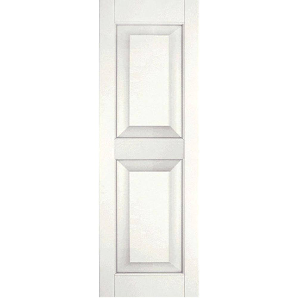12 in. x 70 in. Exterior Real Wood Sapele Mahogany Raised Panel Shutters Pair White price history on PriceWatchPro