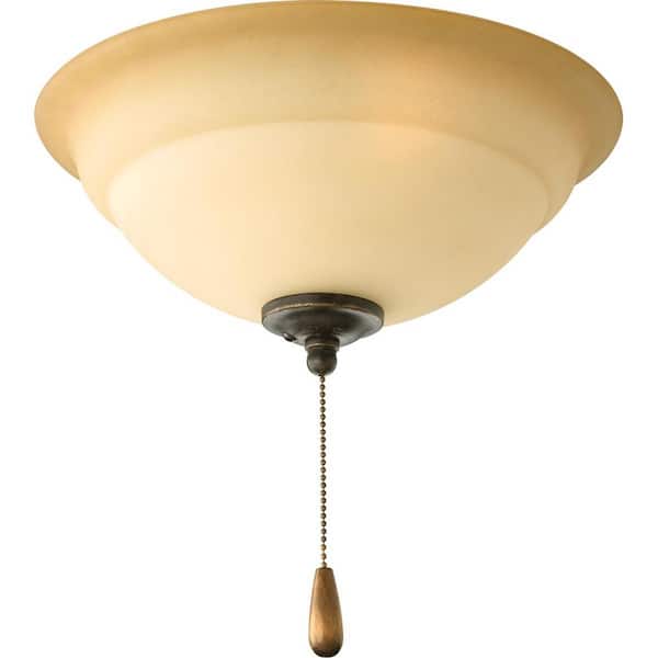 Progress Lighting Torino Collection 2-Light Forged Bronze Ceiling Fan Light Kit