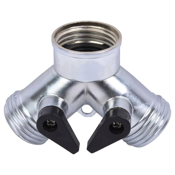 Melnor 2-Way Y Shut-Off Metal Hose Connector 312S - The Home Depot