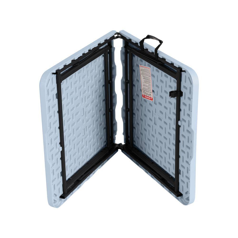 Gray Metal Frame Adjustable Height Folding Utility Table