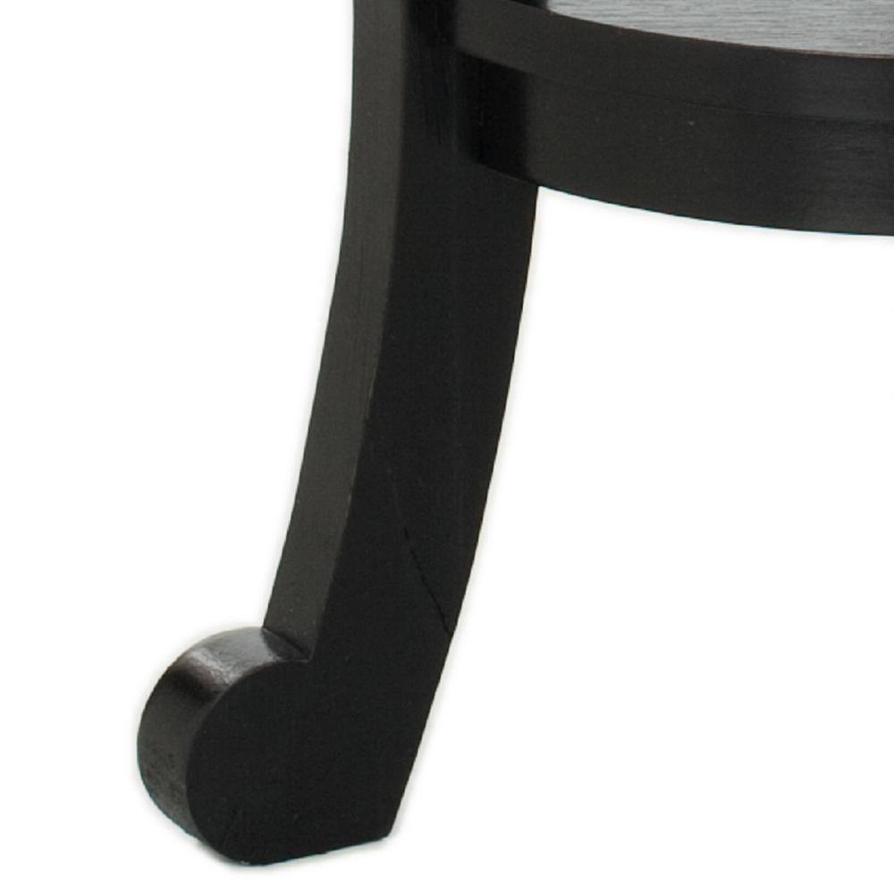 Gray Wood and Stone Round Pedestal Side Table