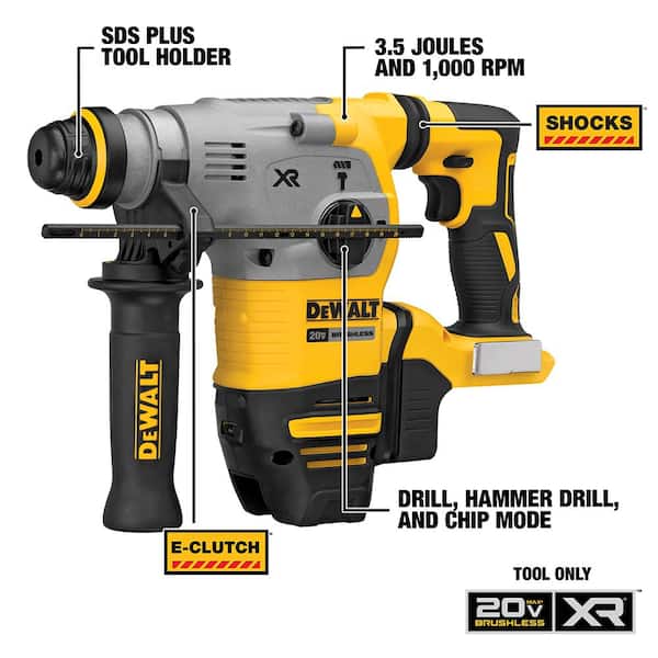 20V Max XR Lithium-Ion Cordless Brushless 1-1/8 in. SDS Plus L-Shape Rotary Hammer with 20V Max XR 8.0Ah Battery