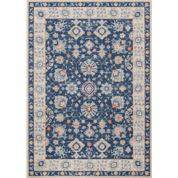 Momeni Anatolia Navy 9x12 ft. Machine Made Oriental Blended Yarn Rectangle Area Rug