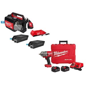 MX FUEL Lithium-Ion Cordless Briefcase Concrete Vibrator Kit W/M18 FUEL 1/2 in. High-Torque Impact Wrench Kit