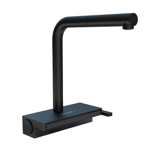 Aquno Select Single-Handle Pull-Down Sprayer Kitchen Faucet with QuickClean in Matte Black