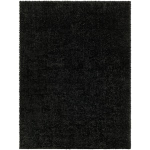 Cloudy Shag Black 8 ft. x 10 ft. Solid Indoor Area Rug