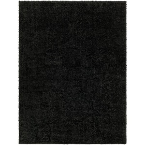 Cloudy Shag Black 5 ft. x 7 ft. Solid Indoor Area Rug