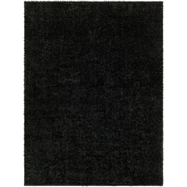 Livabliss Cloudy Shag Black 5 ft. x 7 ft. Solid Indoor Area Rug