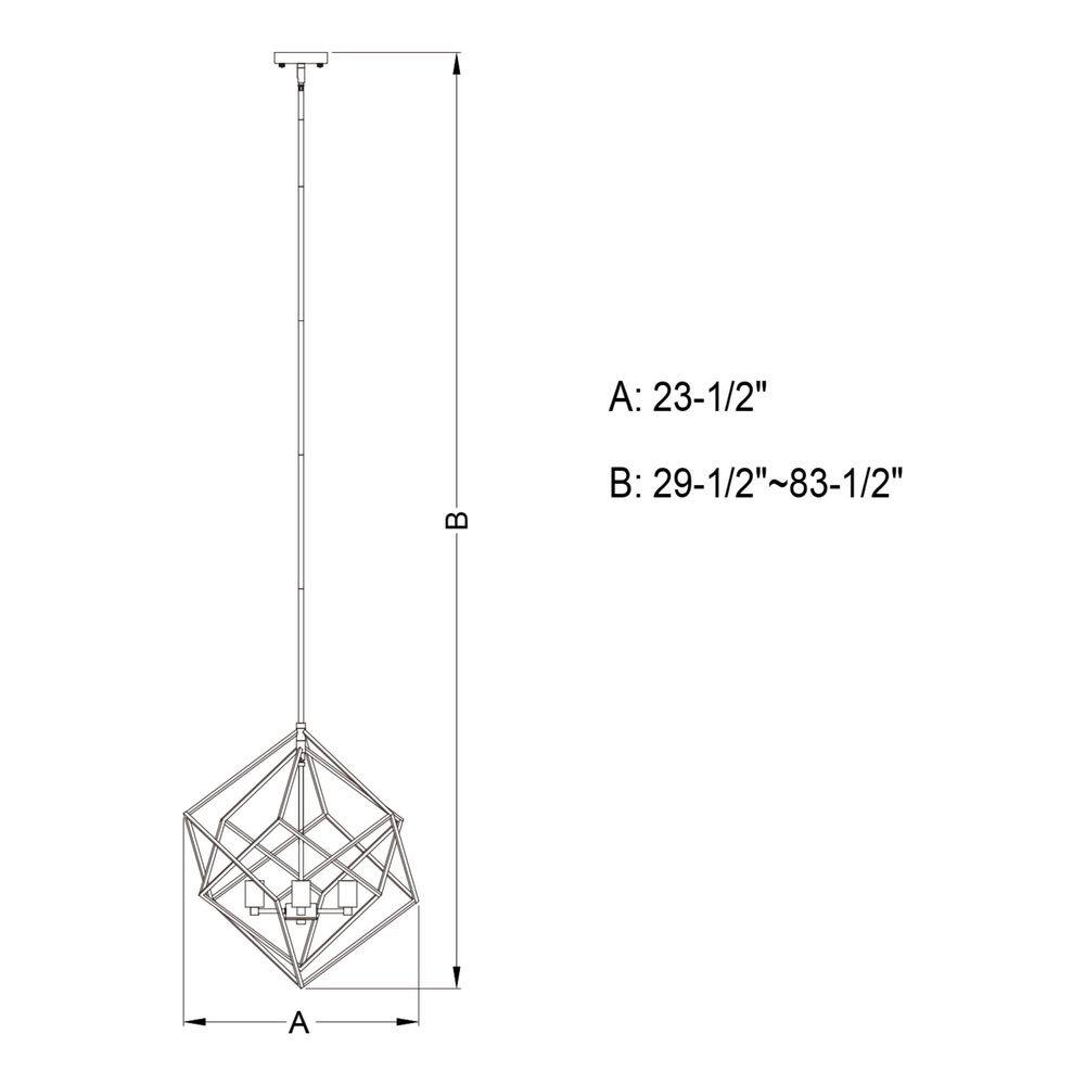 Contemporary 23.5" Satin Nickel & Black Geometric Pendant Light