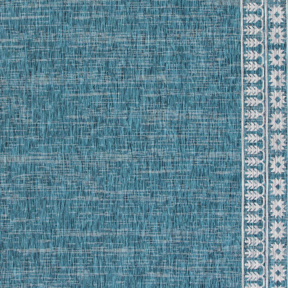 Blue and Grey Rectangular Synthetic Indoor/Outdoor Area Rug