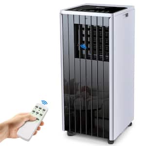 6,500 BTU (DOE) Portable Air Conditioner Cools 250 sq. ft. with Dehumidifier, Remote in Black