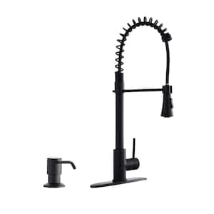 Single Handle Pull Down Sprayer Kitchen Faucet with Dual Function Sprayhead in Matte Black