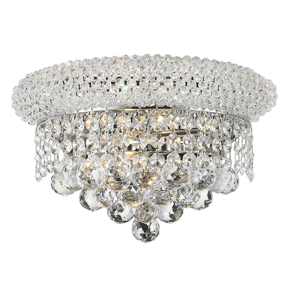 Worldwide Lighting Empire Collection 2-Light Chrome Crystal Sconce