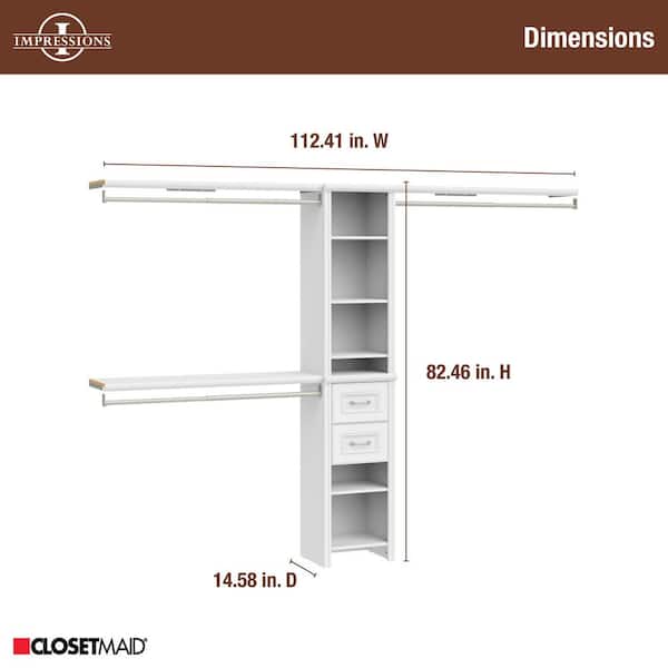 ClosetMaid Impressions 48.97-112.97 in. W White Adjustable 2