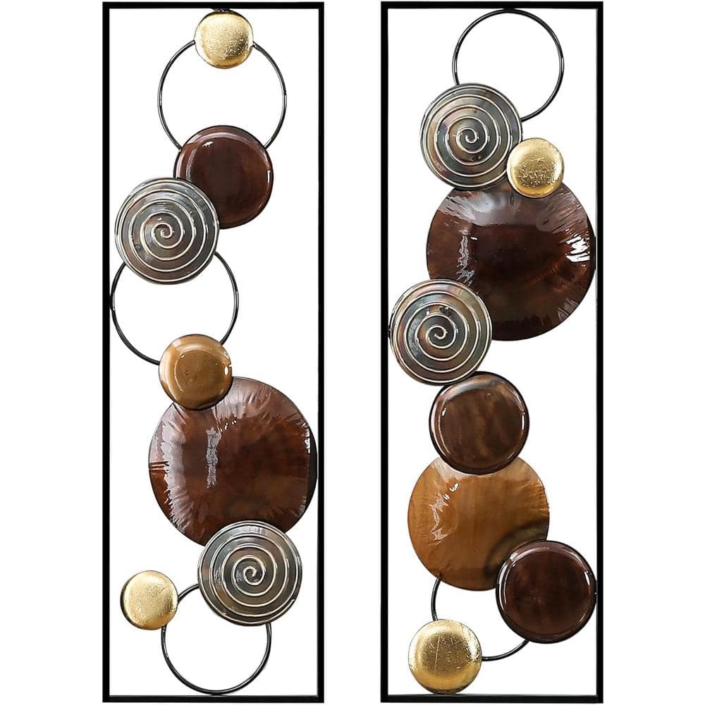 Brown Wall Decor Living Room with Frame, Metal Art Wall Decor, Mixed Media People Wall Art, 36