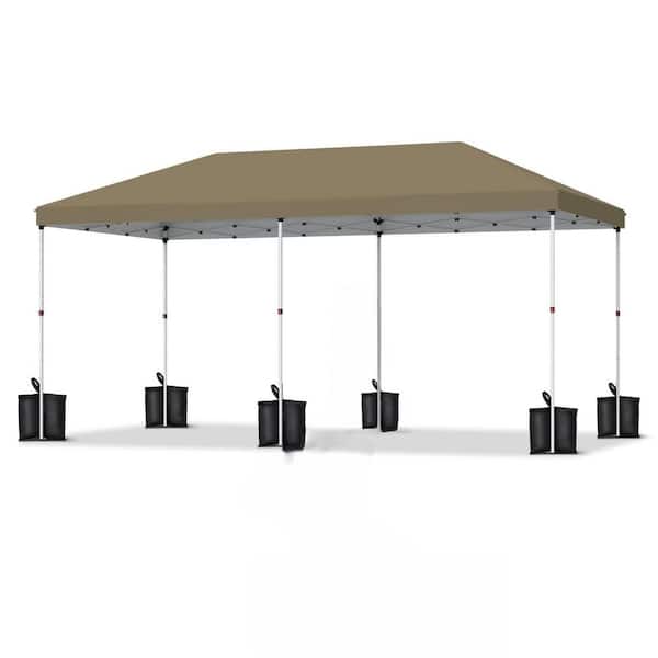 10 ft. x 20 ft. Pop Up Canopy Tent Outdoor Canopy with No Removable Sidewall One-Person Set Up