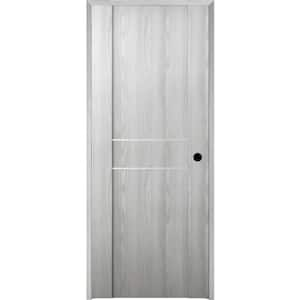 28 in. x 80 in. Vona Left-Handed Solid Core Ribeira Ash Textured Wood Single Prehung Interior Door