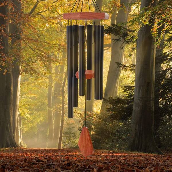 Black Weather Resistant Outdoor Garden Wind Chimes HP7H969CFQ
