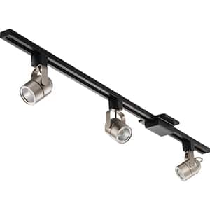 4 ft. 3-Light Brushed Nickel Integrated LED Linear Track Lighting Kit