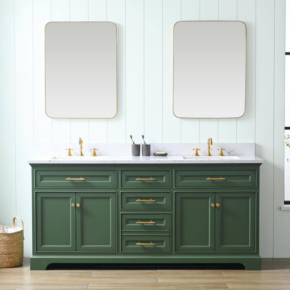 SUDIO Thompson 72 in. W x 22 in. D Bath Vanity in Evergreen with