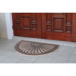 A1HC Sunburst Good Luck Design Bronze 30 in x 48 in 100% Pure Rubber Thin Profile Outdoor Entrance Doormat