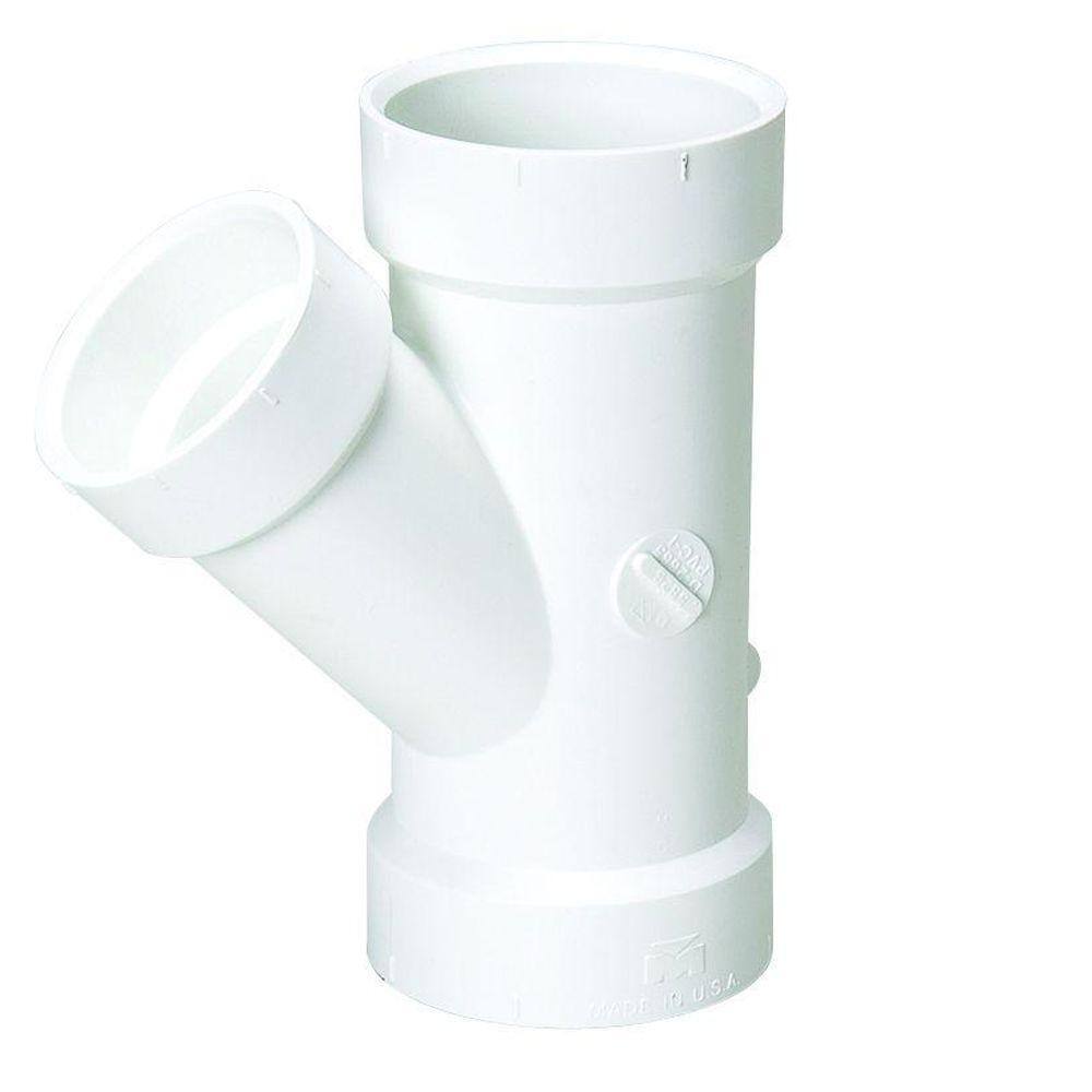 Mueller Streamline 3 in. x 3 in. x 2 in. PVC DWV 45-Degree Hub x Hub x ...