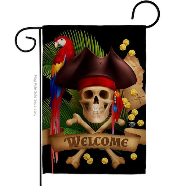 Ornament Collection 13 in. x 18.5 in. Pirate Ahoy Mate Garden Flag Double-Sided Coastal Decorative Vertical Flags
