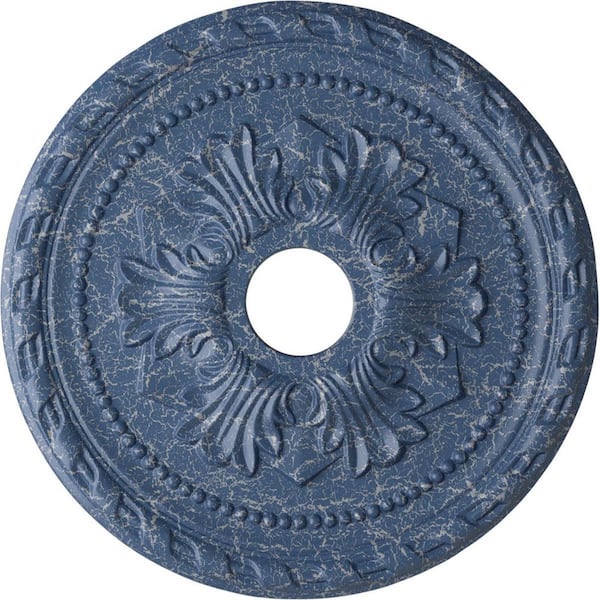 Ekena Millwork 1-5/8 in. x 20-7/8 in. x 20-7/8 in. Polyurethane Palmetto Ceiling Medallion, Americana Crackle