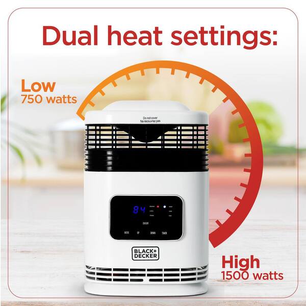 BLACK+DECKER Electric Heater, 360° Surround Portable Heater, Mini Heater  with Fan & Adjustable Thermostat, Space Heater with 3 Settings & Manual  Controls 