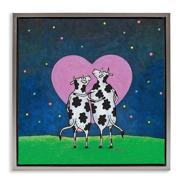 Stupell Industries Loving Significant Udder by Roger Straub Gray Floater Frame Typography Graphic Art Print 25 in. x 7 in.