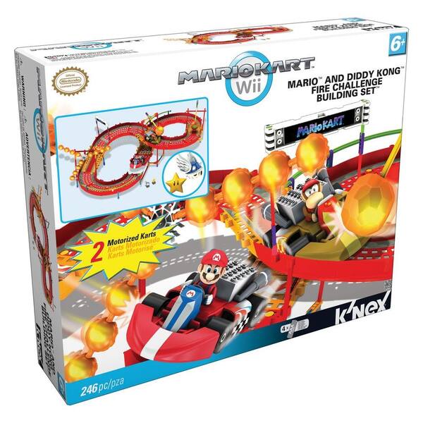 K'NEX Mario Kart Wii Mario and Diddy Kong Fire Challenge Building Play Set