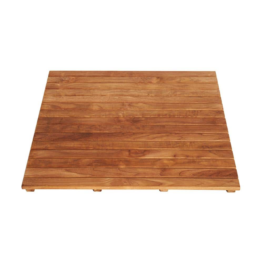 Natural Teak 30" x 30" Shower Mat Tile