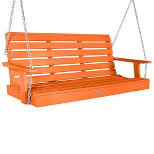 Riverside 5ft. 2-Person Citrus Orange Recycled Plastic Porch Swing