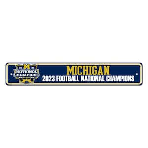 Michigan 2023-24 National Champions Blue Street Sign - 0.33 ft. X 2 ft.